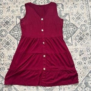 Sleeveless Burgundy Dress